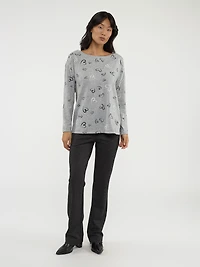 Long-sleeve semi-fitted t-shirt