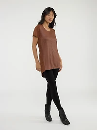 Short-sleeve semi-fitted tunic