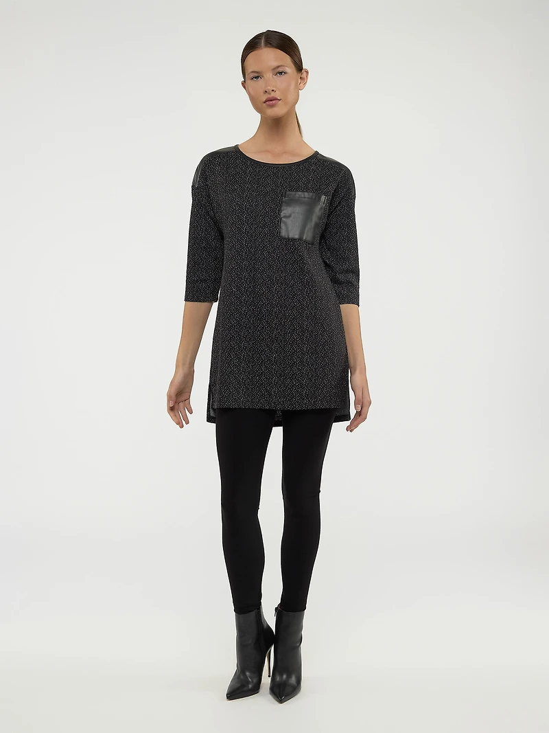 3/4-sleeve semi-fitted tunic
