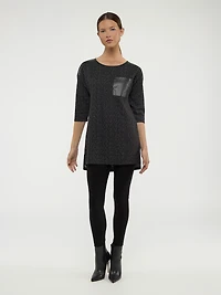 3/4-sleeve semi-fitted tunic