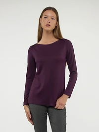 Long-sleeve semi-fitted t-shirt