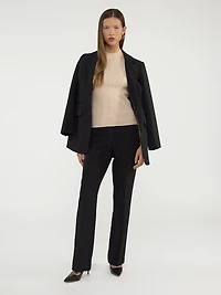 3/4-sleeve fitted pullover sweater