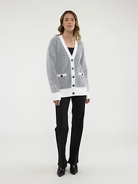 Long-sleeve loose knit cardigan