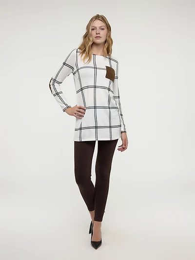 Long-sleevesemi-fitted knit tunic