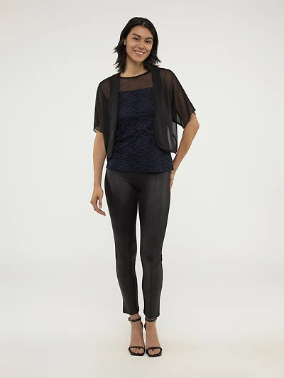 Veste écourtée ajustée en tricot à manches longues