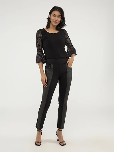 Narrow fitted pull-on pant