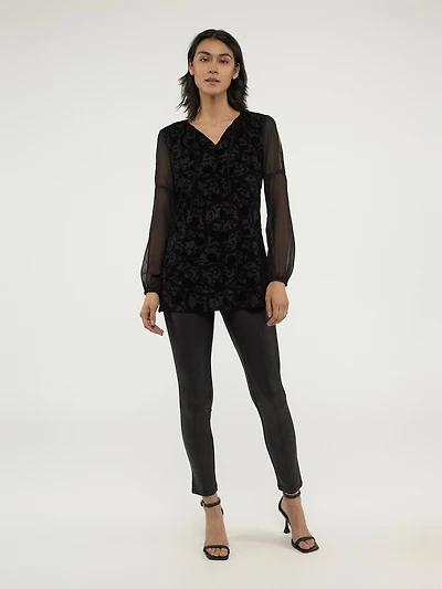 Long-sleeve loose blouse