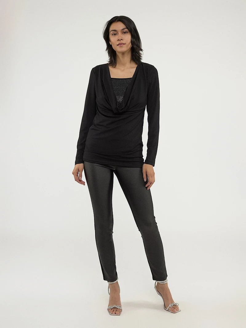 Long-sleevesemi-fitted knit tunic