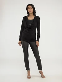 Long-sleevesemi-fitted knit tunic