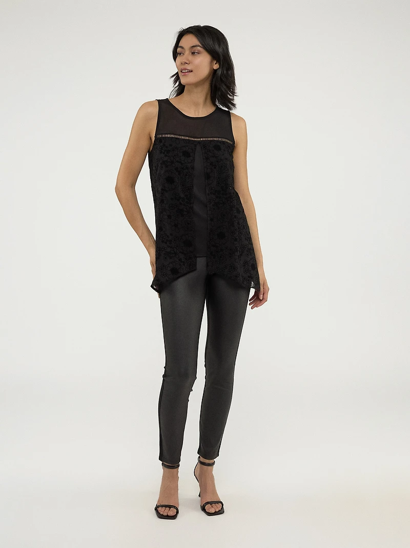 Sleeveless flared tunic