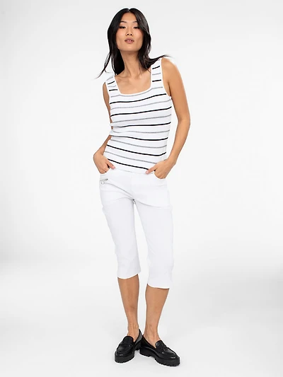 Skinny fitted pull-on capri