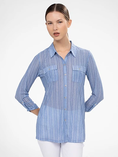 Blouse à manches courtes avec boutons