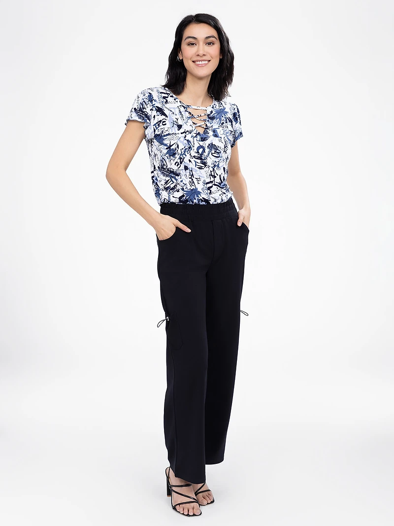 Pantalon large décontracté à enfiler