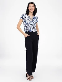Pantalon large décontracté à enfiler
