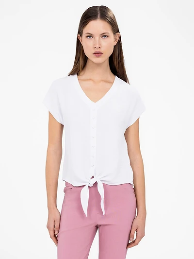 Blouse à manches courtes avec boutons