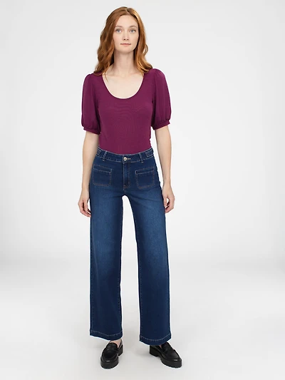 High waist wide-leg jean