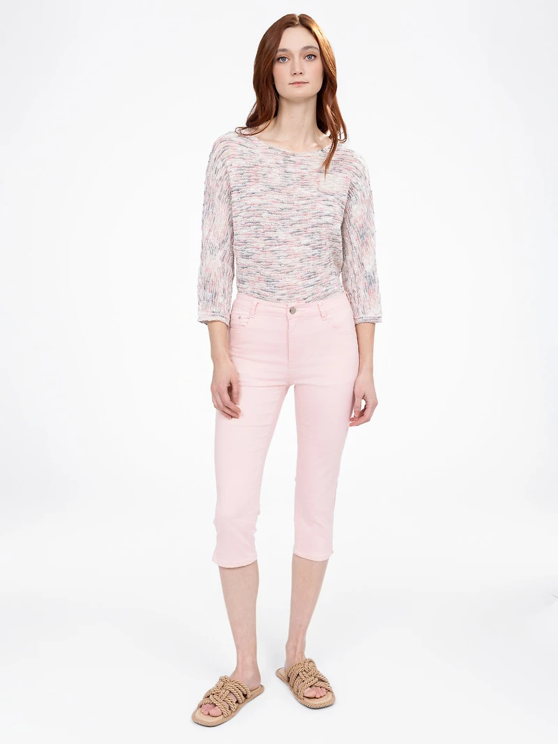 Fitted skinny denim capri
