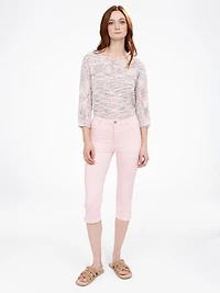 Fitted skinny denim capri