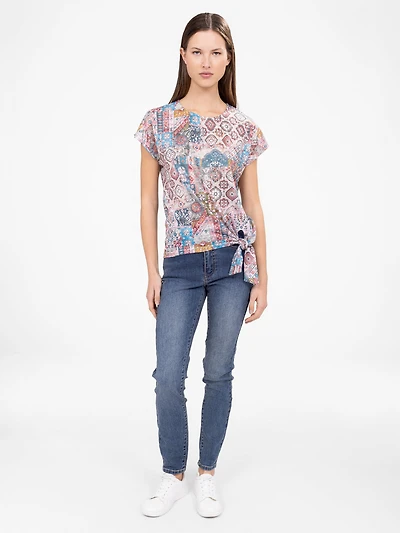 Short-sleeve semi-fitted t-shirt