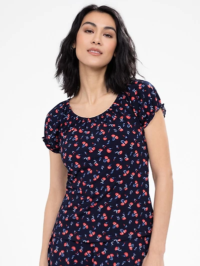 Short-sleeve semi-fitted t-shirt