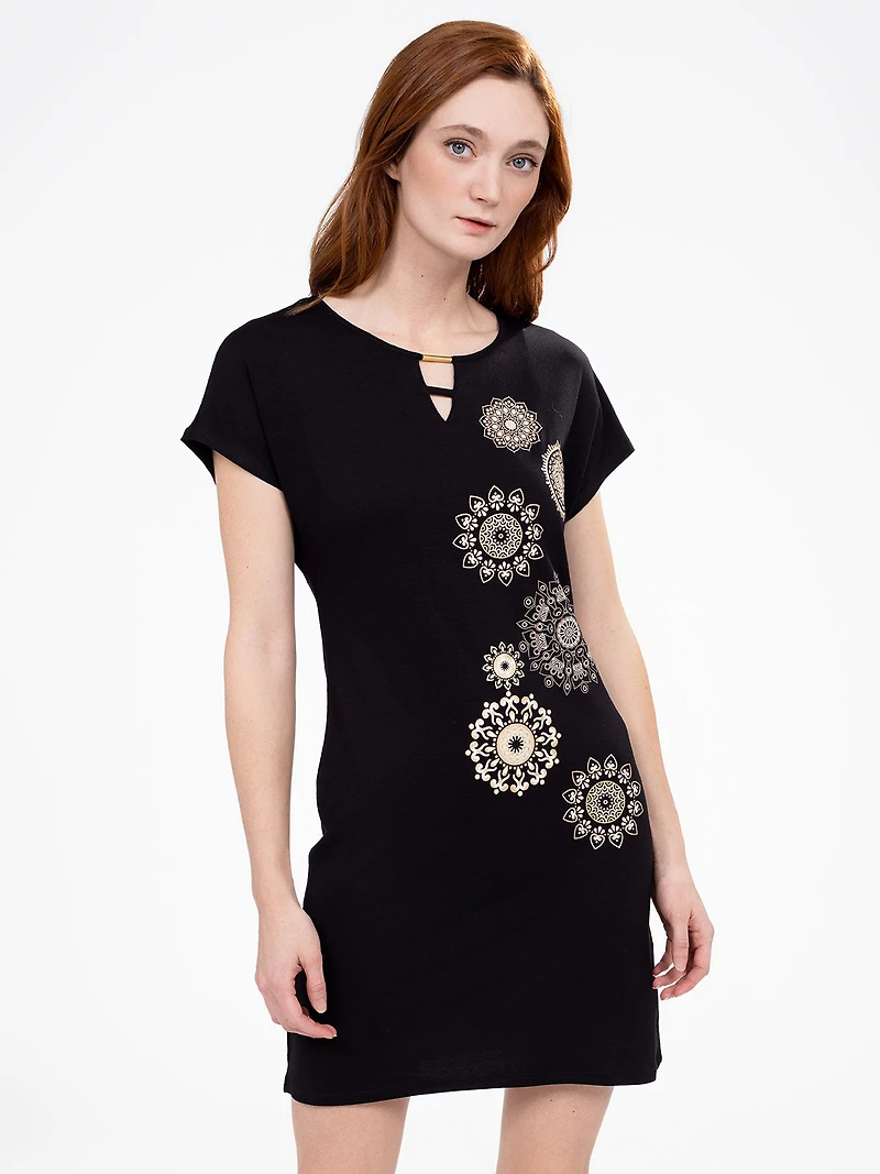 Robe courte droite en tricot