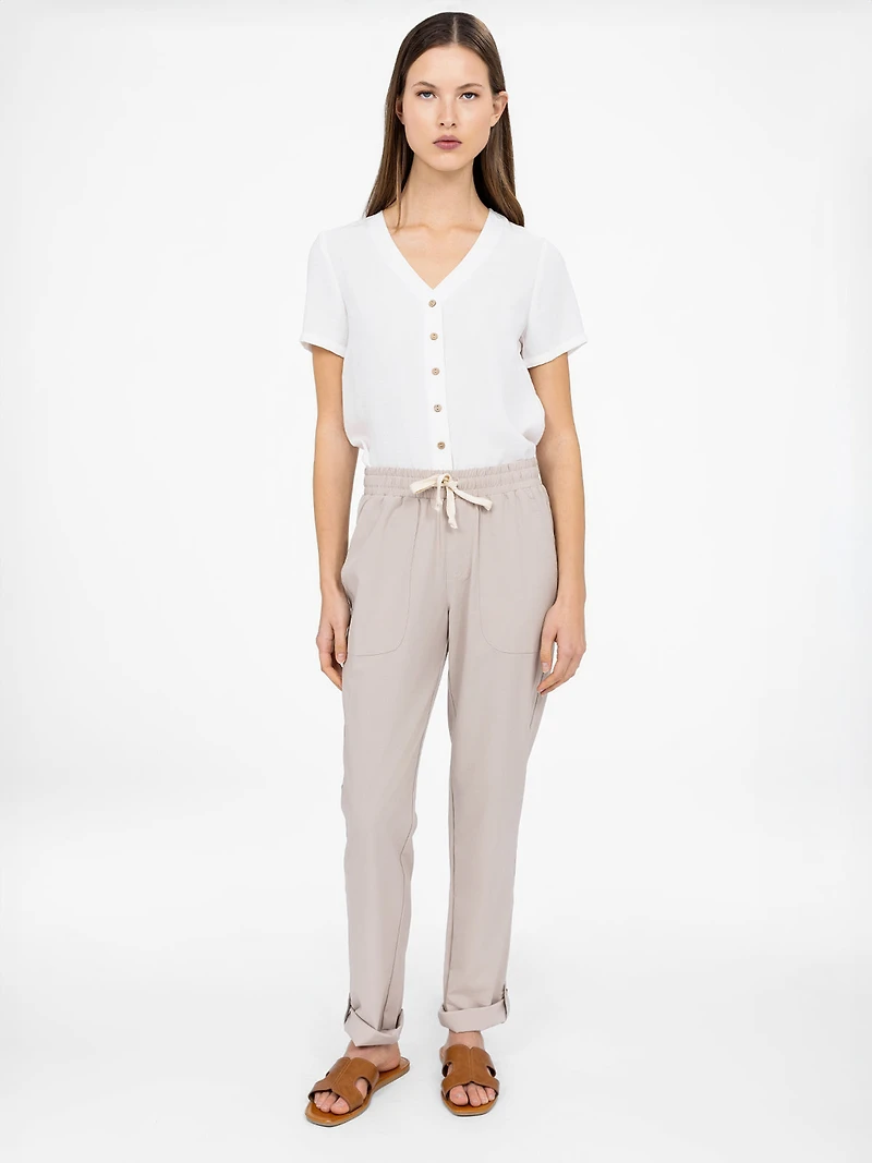 Straight casual pull-on pant
