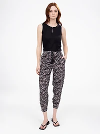 Pantalon large à taille haute la cheville enfiler