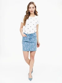 Jupe midi droite en denim