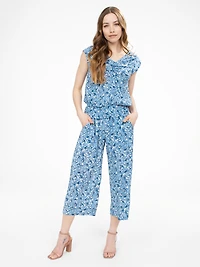 Flowy floral capri