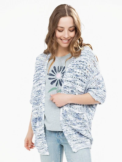Cardigan en maille chinée