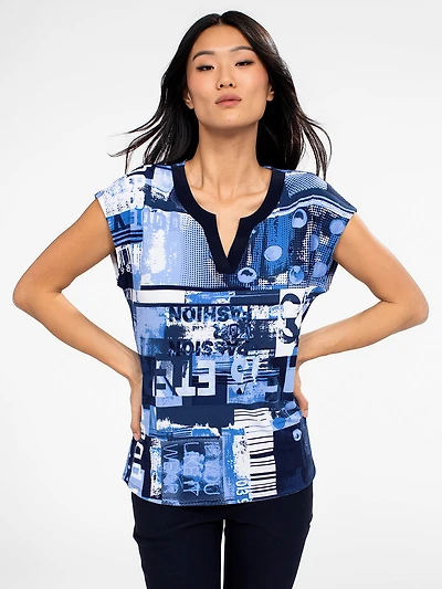 Short-sleeve semi-fitted t-shirt