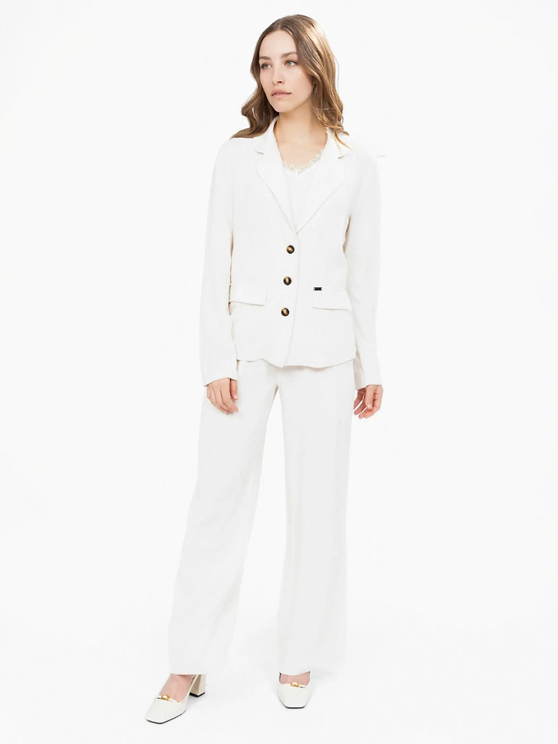 Linen-Blend Blazer