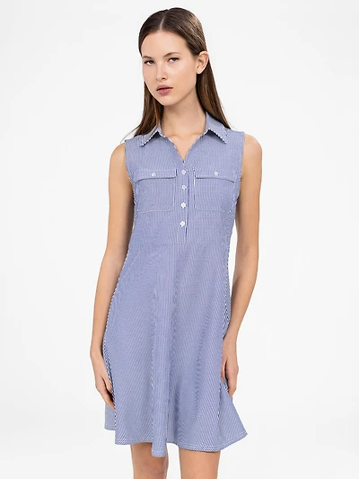 Flared short midi dress