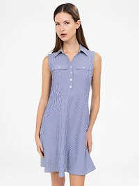 Flared short midi dress