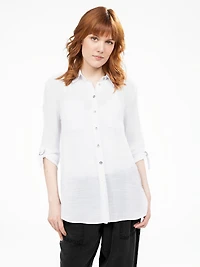 Loose tunic with buttons
