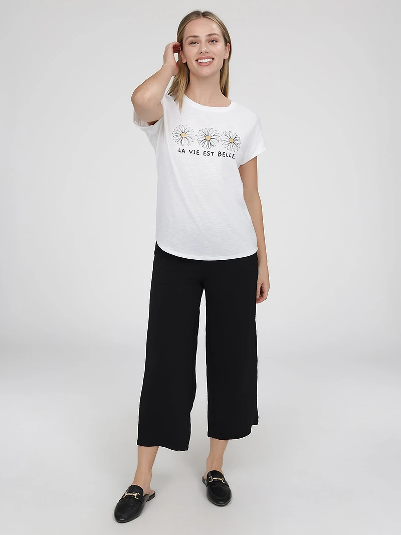 Pantalon large décontracté à enfiler