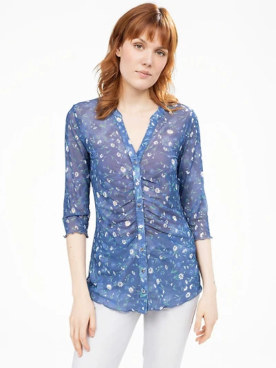 Blouse à manches 3/4 avec boutons