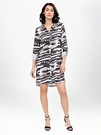 3/4-sleeve straight dress