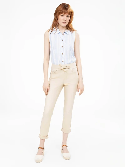 Skinny fitted pull-on capri