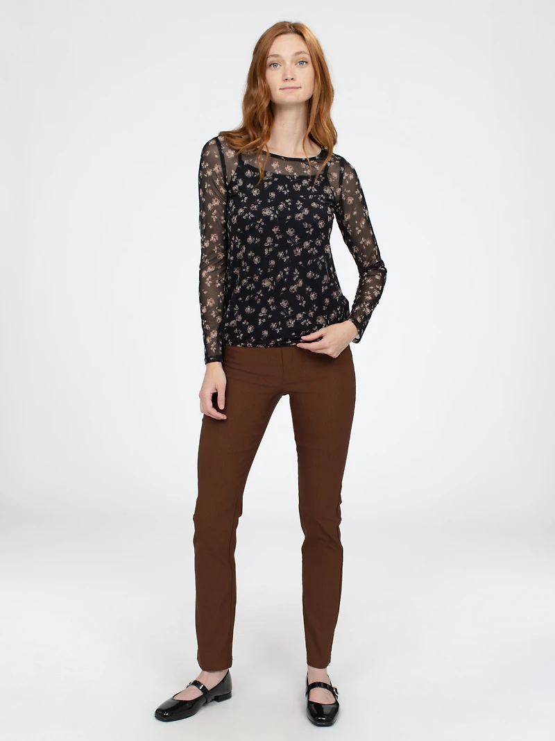 Pantalon droit ajusté à enfiler