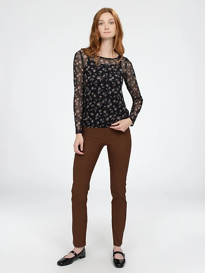Pantalon droit ajusté à enfiler