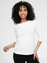 T-shirt semi-ajusté à manches 3/4