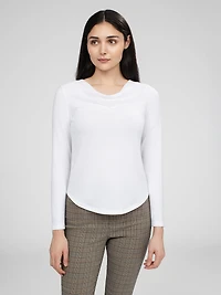 Long-sleeve semi-fitted t-shirt