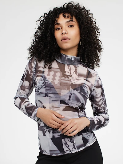 Long-sleeves fitted t-shirt