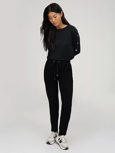 Pantalon droit ajusté en tricot à enfiler