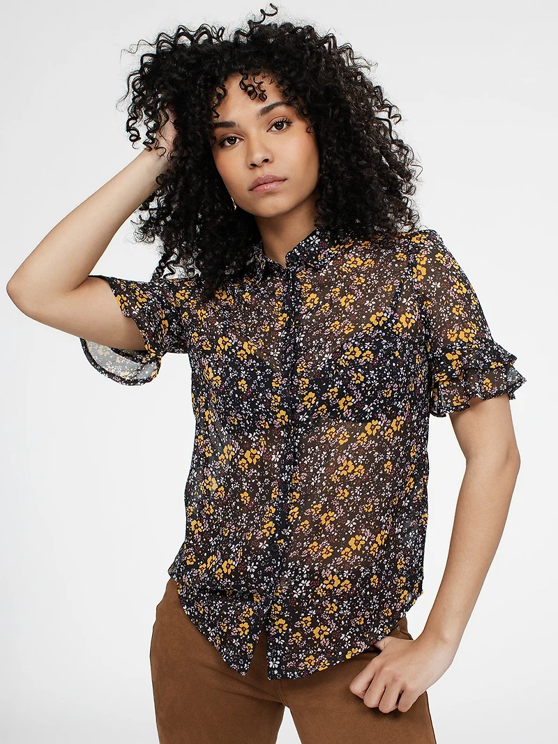 Blouse à manches courtes avec boutons