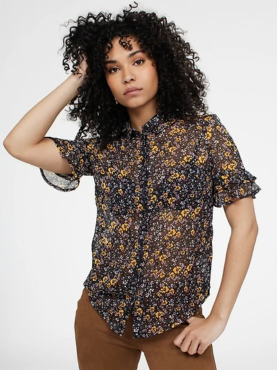 Blouse à manches courtes avec boutons