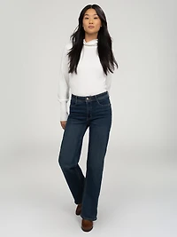 Wide-leg semi-fitted jean