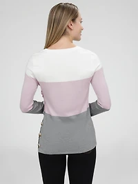 Long-sleeve semi-fitted pullover sweater