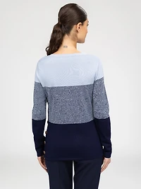 Long-sleeve semi-fitted pullover sweater